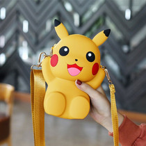 Shake sound Pikachu wild ins messenger bag 2021 new small bag womens bag silicone cartoon childrens coin purse