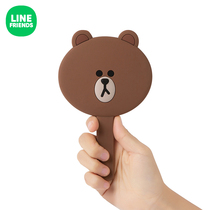 LINE FRIENDS Brownbear Hand Mirror Cartoon Animation Peripheral Convenience Cute Girls Makeup Mirror