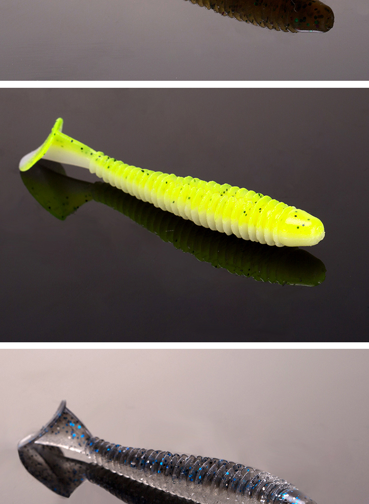 Shallow diving Paddle Tail Lures 10 Colors Soft Plastic Baits Bass Trout Saltwater Sea Fishing Lure