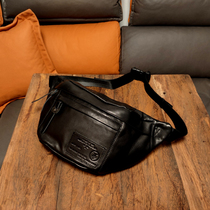 Genuine leather chest bag mens shoulder Messenger bag top layer cowhide waist bag ins tide brand tooling backpack motorcycle riding bag