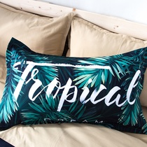 ins wind trembles Southeast Asia Rainforest idyllic print pillowcase single pillow leather 48X74 pillow core cover