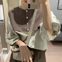 Shoulder and neck vest fashion neck warm shawl shawl knitted fake collar shoulder shoulder cervical spine outside summer