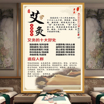 Benefits of moxibustion Decorative wall chart of TCM Health Museum Beauty Salon Physiotherapy moxibustion shaving poster wall sticker