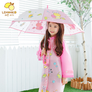 八lemonkid新品儿童雨伞防水涤纶布遮阳长柄可爱卡通环保雨伞