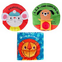 JJOVCE Lion Cloth Book Children's Toy Book Baby Stereoscopic Early Teach Children's Sound Paper Can't Tear Cloth Book