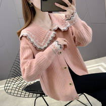 2021 Spring Dress New Stitch Sweatshirt Loose Sweet Doll Collar Sweatshirt Lady Outfitting Foreign Air Blouse Jacket