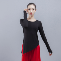 Modell body long sleeve dance suit work costume bevel Latin sleeve refers to contemporary modern dance suit top autumn