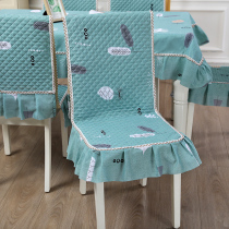 One-piece chair cover chair cushion set home dining table cloth Four Seasons simple fabric cushion backrest integrated dining table stool cover