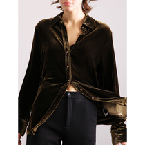One Wei first Mi quality sense jue beauty velvet shirt women high-end French loose thin long sleeve shirt
