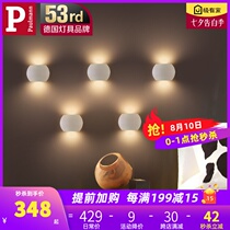 German Berman modern minimalist wall lamp Bedroom led bedside lamp Nordic living room creative TV wall-mounted background light