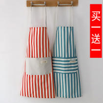 Kitchen apron Korean fashion small fresh stripe simple apron with milk tea shop overalls household kitchen overalls
