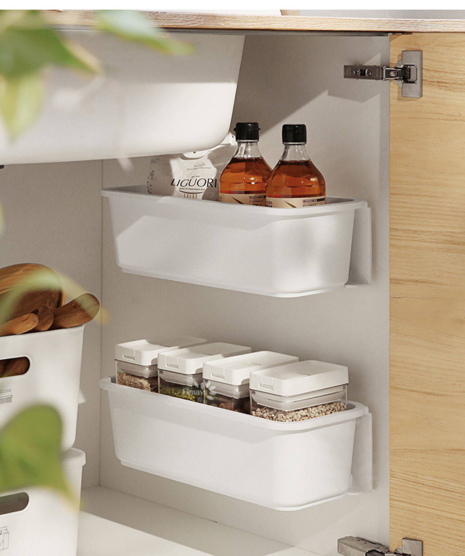 橱柜架子置物架下壁挂家用拉调料免架抽屉式水槽收纳厨房打孔抽式