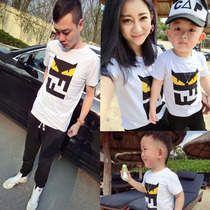 Pro-Child Fashion Summer clothing 2022 new whole family dress female fashion foreign gas family of three stomp four-mouth pure cotton short sleeve T-shirt