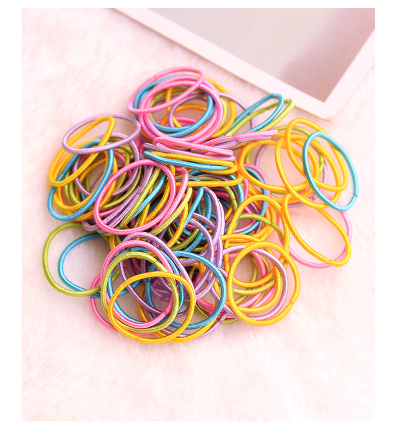 100根儿童发饰小皮筋 发圈女童可爱胶圈橡皮筋头绳女孩发圈头饰_有券