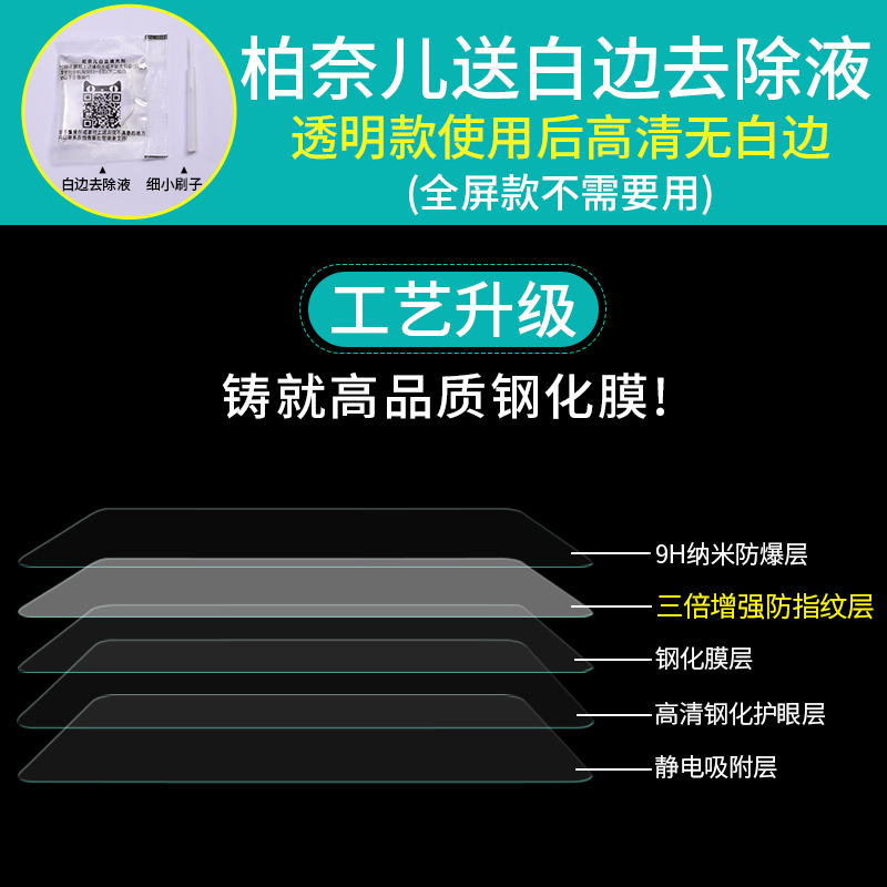 柏奈儿oppor9s钢化膜r9高清plus全屏透明m/tm防爆oppor9s手机贴膜产品展示图4