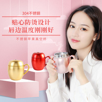 Apple thermos cup female white-collar Korean version of fresh literary and artistic office small girl water cup to send girlfriend New Year gift