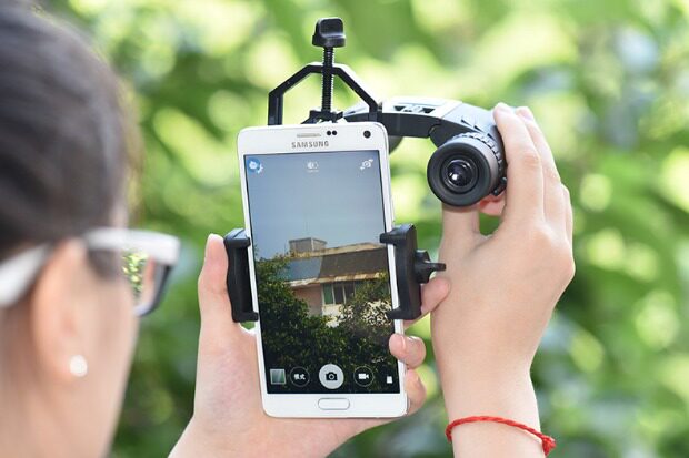 德锐望远镜手机拍照夹 望眼镜连接支架 显微镜转接手机夹通用夹子