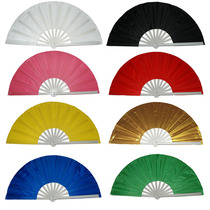 Boning plastic folding fan White pole fan Kung fu red fan Performance fan Tai Chi fan Fitness fan Morning exercise fan Ringing fan