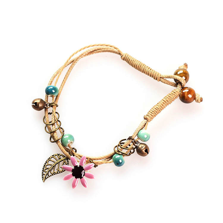 Japanese small pure and fresh and ceramic bracelet handcrafted Daisy art van ceramic wholesale JXB019