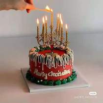 Birthday cake candle swinging piece European and American retro candle holder dress net red new candle decoration plug-in Christmas decorations