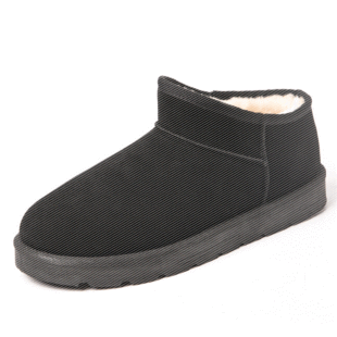 冬季男鞋子男士低帮短款雪地靴加绒保暖短靴厚底防水棉鞋加厚棉靴