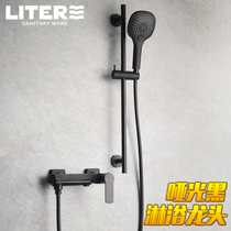 Black hot and cold square folding water outlet bathtub faucet mixing valve shower shower bathroom cylinder side faucet