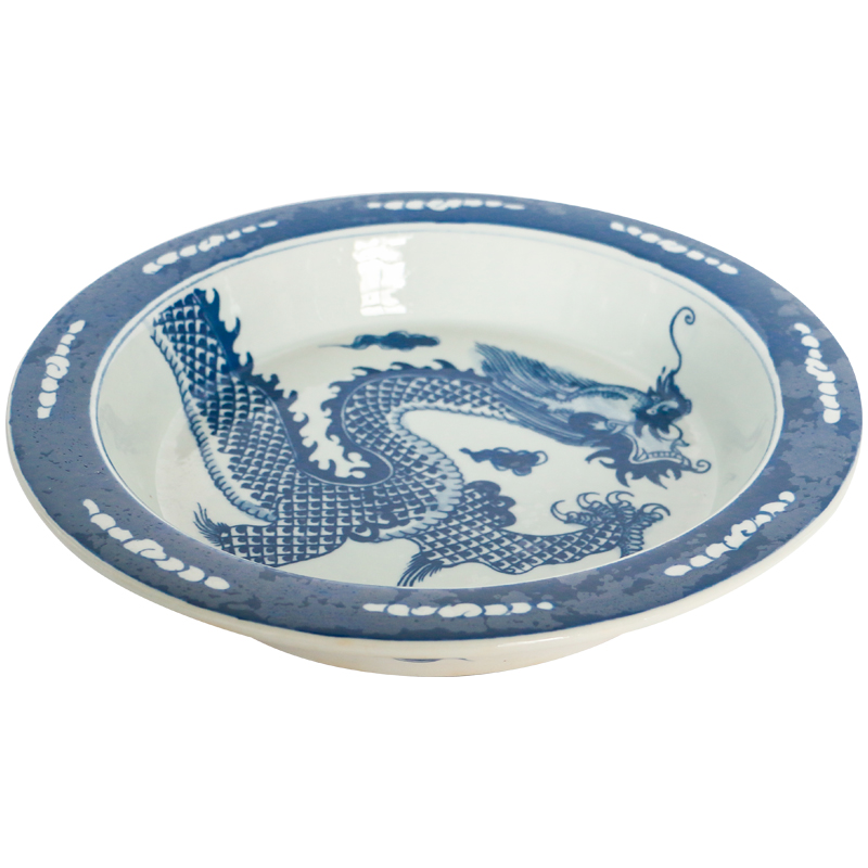 Chinese classical jingdezhen blue and white dragon grain ceramic lavabo flowers shallow bowl sitting room adornment desktop furnishing articles