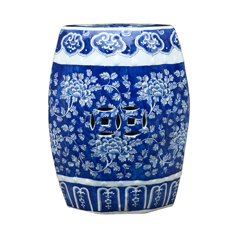 The New Chinese blue and white hand eight side drum who classical household ceramics handicraft sofa side of the head of a bed what floor furnishing articles