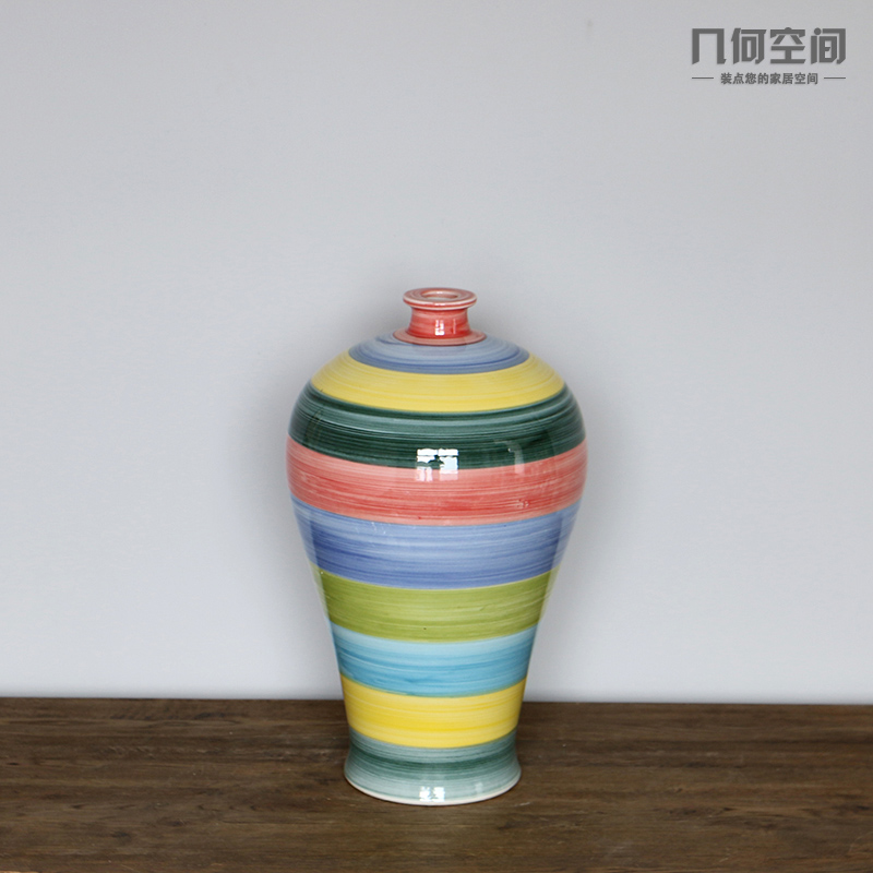 Mesa of jingdezhen ceramics vase rainbow mei bottles of contracted and I household adornment