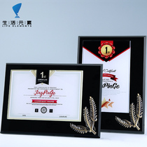 Black Crystal authorized brand custom large medal custom gold foil agent certificate creative souvenir honor production