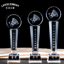 Creative badminton football basketball billiards table tennis competition crystal trophy custom sports event medal production