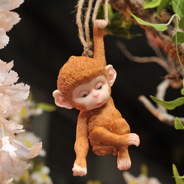 Outdoor garden patio small monkey tree decoration ornaments landscape gardening hanging ornaments creative cute living room at home Outdoor garden patio small monkey tree decoration ornaments landscape gardening hanging ornaments creative cute living room at home