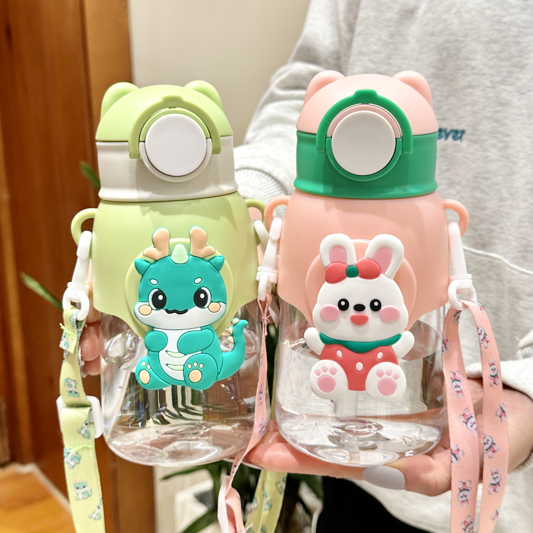 funny water cup for boys and girls for school， cute high temperature resistant drop-resistant water bottle portable