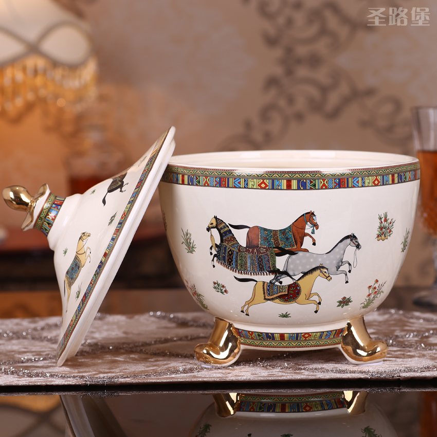 SAN road fort European ceramic furnishing articles creative move home decoration during the wedding candy box of a wedding gift