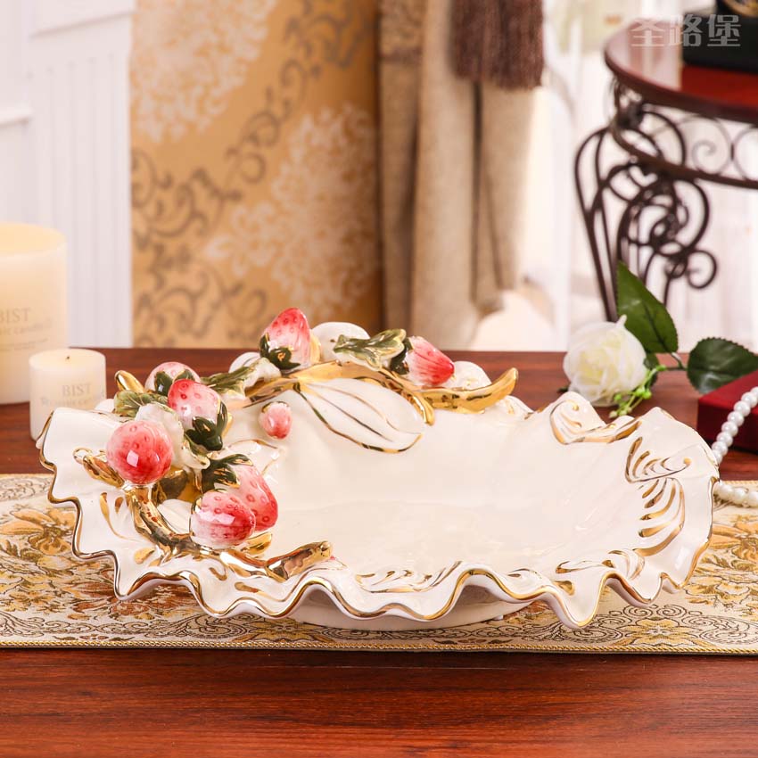 Fort SAN road creative fashion European ceramic fruit bowl creative I sitting room home compote dry fruit tray package mail