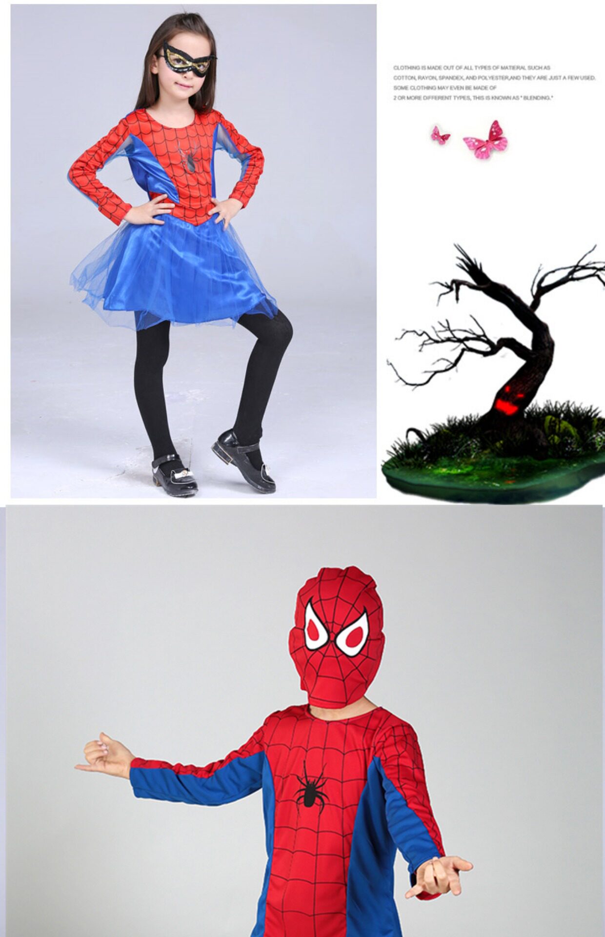 万圣节儿童服装男童女童蜘蛛侠角色扮演衣服圣诞节会cosplay服装