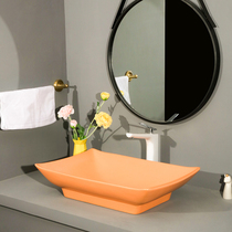 Nordic special-shaped upper basin wash basin ceramic toilet washbasin home art wash basin single basin orange light