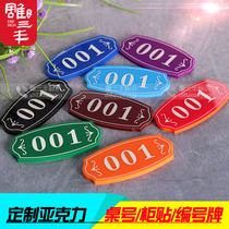 Custom table seat locker number plate number plate Acrylic hand card Table number plate number calling number key card