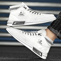 Tide-card mens shoes 2022 Spring and autumn style trends 100 hitch hiking with small white shoes Breathable Casual Board Shoes High Bunch of Cloth Shoes