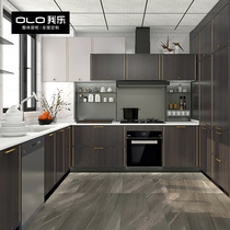 I le overall kitchen cabinet customization Modern light luxury kitchen cabinet decoration Nakajima table stove cabinet quartz stone countertop