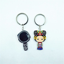 Folk Korean characteristic mirror portable mirror keychain key chain Korean crafts