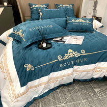 Upscale extravaganza Luxurious Nordic Wind Bed Four Pieces Of Embroidery Genuine Silk Quilt Cover Pure Cotton Full Cotton Bed Linen Naked Bed