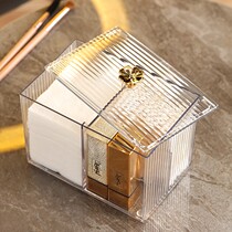 Makeup Cotton Cosmetic Containing Box Acrylic Cotton Sign Box Containing Box Dresser dresser Tampon Red box transparent box