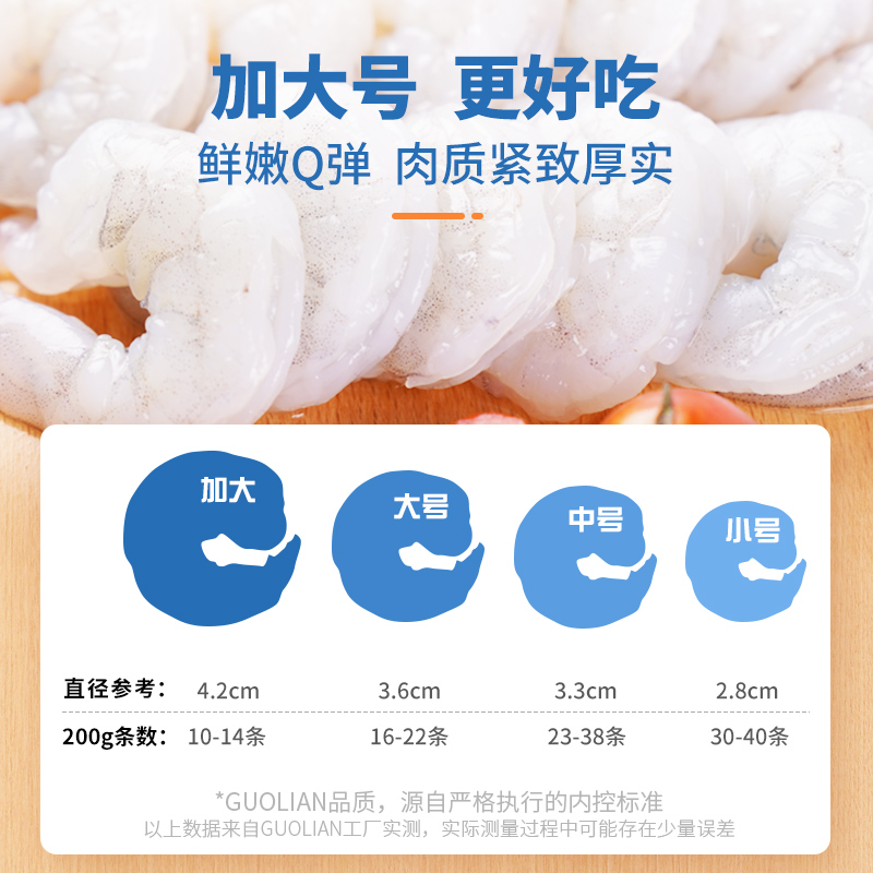 【直播推荐】国联水产翡翠生虾仁加大号冷冻大虾仁去虾线200g