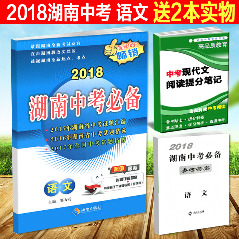 包邮正版2018湖南中考必备语文试卷新课标中