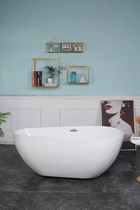 Independent acrylic small apartment bathtub Household adult bathroom Mini bath Oval deep bubble integrated bathtub