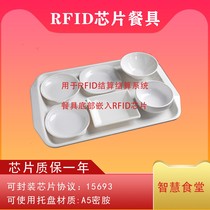 RFID Chip Cutlery Smart Settlement School Government Enterprise Canteen Dishes Melaminomide A5 Imitation Porcelain Tableware Customizable