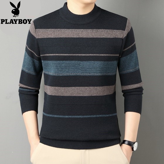 Playboy men's sweater autumn and winter new cardigan half turtleneck dad middle-aged and elderly striped thick knitted sweater
Playboy men's sweater autumn and winter new cardigan half turtleneck dad middle-aged and elderly striped thick knitted sweater
