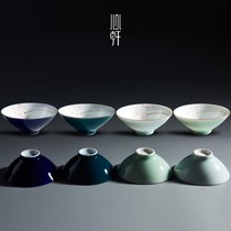 Xin Xuan ceramic Jingdezhen Pingming cup color glaze ceramic individual cup bucket owner hand-painted small tea cup