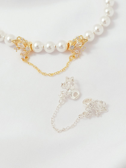 강력한 색상 보호 18K 백 버터 플라이 스타 안전 체인 DIY 수제 수제 팔찌 확장 체인 액세서리 액세서리 강력한 색상 보호 18K 백 버터 플라이 스타 안전 체인 DIY 수제 수제 팔찌 확장 체인 액세서리 액세서리